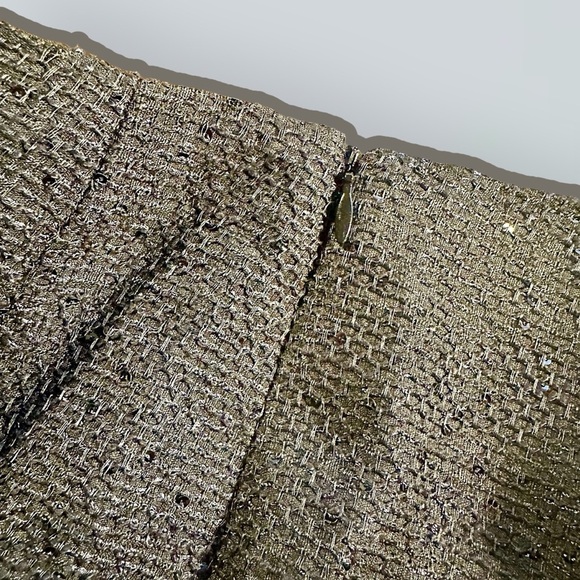 NWT Lela Rose Black Textured Crepe Sequin Embellished Pleat Front Crop Pants 2 - Picture 4 of 16